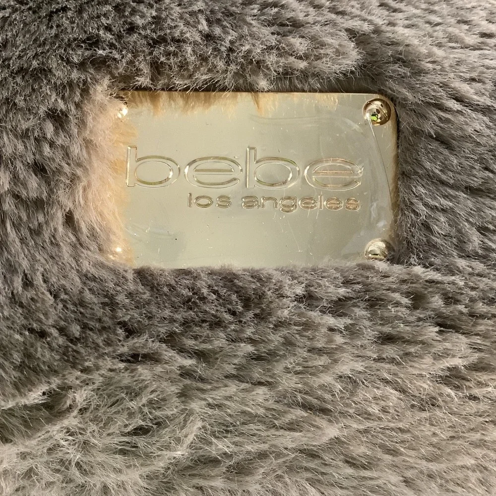Bebe‎ Handbag Brown Leather & Faux Fur Satchel Dee Dee